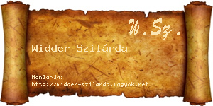 Widder Szilárda névjegykártya